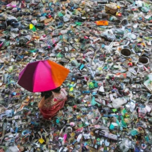 Artistic representation for Bangkok Post - Weaving trash into art