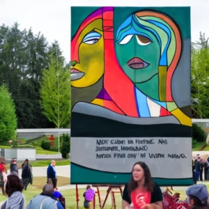 Artistic representation for Council member speaks out against piece of art that promotes diversity in Pierce County. Let me know what you come up with.