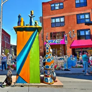 Artistic representation for Greektown Heritage Festival , House of Jit , celebrating sculpture : This weekend in Detroit.