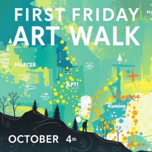 Artistic representation for October 4th: dive into artistry with mercer island's first friday art walk