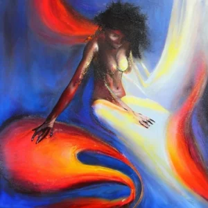 Artistic representation for In Her Fiery , Angelic Scenes , Naudline Pierre Is Painting New Mythologies