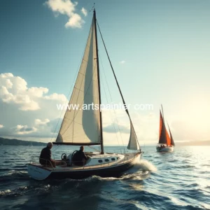 Artistic representation for Otto Trott show highlights 80 year old sailing race