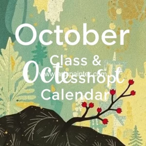 Artistic representation for October's classes & workshops calendar reve