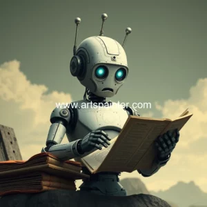 Artistic representation for Robot crafts historic document with xosqe media