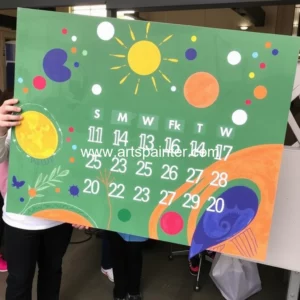 Artistic representation for Watch as school calendar project is celebrated in Market Drayton