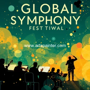 Artistic representation for Experience world-class orchestral brilliance at the global symphony festival!