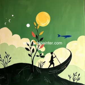 Artistic representation for Create eco friendly artworks that celebrate local culture and craftsmanship