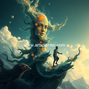 Artistic representation for Captivating creations: the art of digital mastery yet longing for human touch.