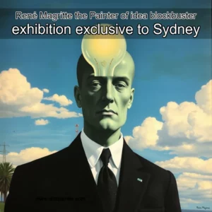 Artistic representation for René Magritte the Painter of idea blockbuster exhibition exclusive to Sydney