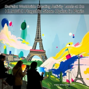GoPaint Worldwide Creating Activity Lands at the HUAWEI Flagship Store Opéra in Paris 2 Artistic representation for GoPaint Worldwide Creating Activity Lands at the HUAWEI Flagship Store Opéra in Paris