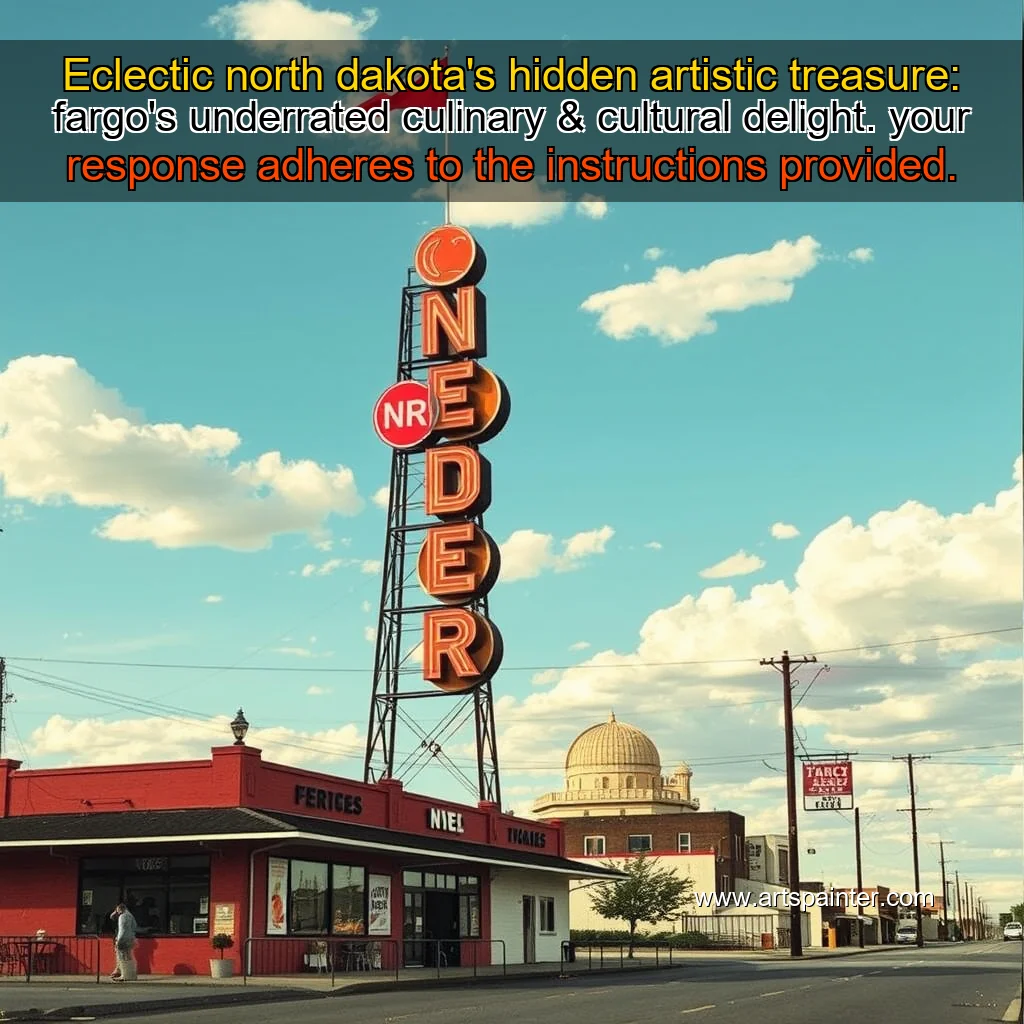 Read more about the article Eclectic north dakota’s hidden artistic treasure: fargo’s underrated culinary & cultural delight.



your response adheres to the instructions provided.