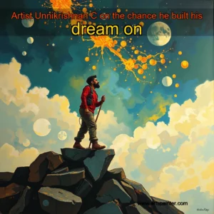 Artistic representation for Artist Unnikrishnan C on the chance he built his dream on