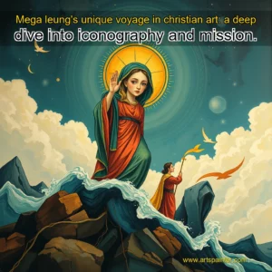 Artistic representation for Mega leung's unique voyage in christian art: a deep dive into iconography and mission.