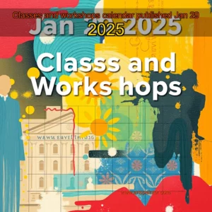 Artistic representation for Classes and workshops calendar published Jan 29 2025
