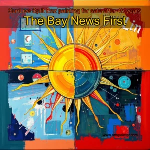 Artistic representation for SunLive Split Enz painting for sale after 45 years The Bay News First