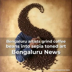 Artistic representation for Bengaluru artists grind coffee beans into sepia toned art Bengaluru News