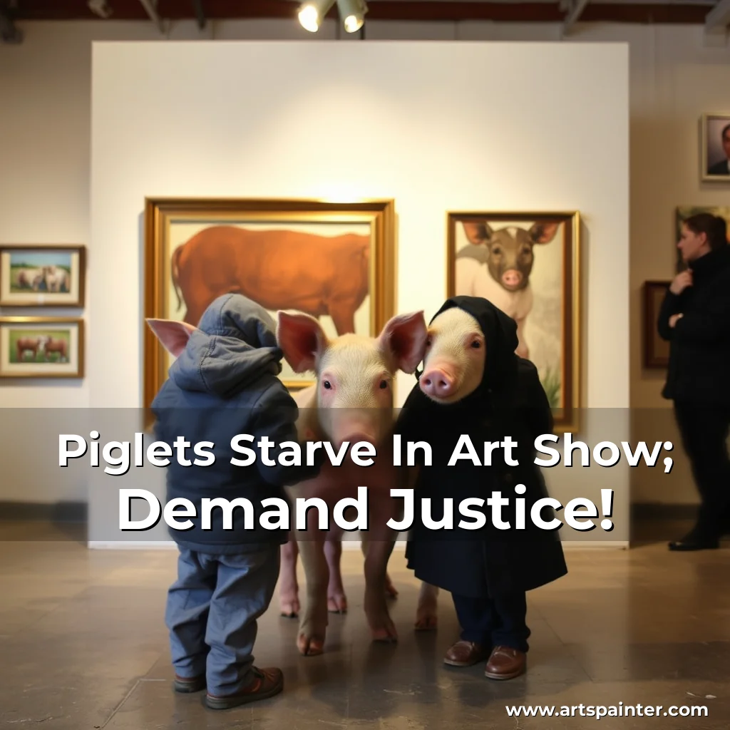 Read more about the article Piglets Starve In Art Show; Demand Justice!