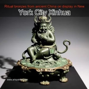 Artistic representation for Ritual bronzes from ancient China on display in New York City Xinhua