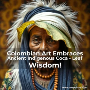 Artistic representation for Colombian Art Embraces Ancient Indigenous Coca - Leaf Wisdom!