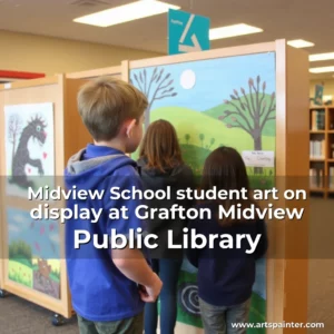 Midview School student art on display at Grafton  Midview Public Library