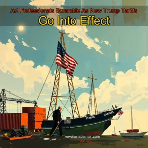 Artistic representation for Art Professionals Scramble As New Trump Tariffs Go Into Effect